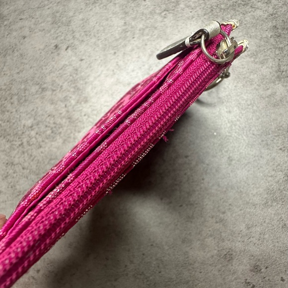 Coach Pink Signature Jacquard Card Holder / Coin Pouch | Y2K - Picture 4 of 4